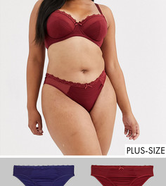 2 пары трусов синего и красного цвета Dorina Plus Size-Мульти