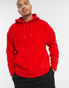 Oversized-худи из флиса красного цвета ASOS DESIGN-Красный