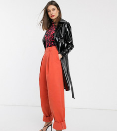 Широкие брюки с отворотами ASOS DESIGN Tall-Красный