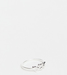 Серебряное кольцо в виде бабочки ASOS DESIGN-Серебряный