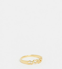 Серебряное позолоченное кольцо ASOS DESIGN-Золотой