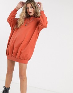 Платье-свитшот в стиле oversized ASOS DESIGN-Оранжевый