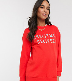 Свитшот с надписью "christmas delivery" эксклюзивно для ASOS DESIGN Maternity-Красный