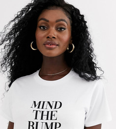 Футболка с принтом "Mind the bump" ASOS DESIGN Maternity-Белый