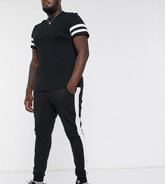 Супероблегающие джоггеры с полосками по бокам ASOS DESIGN Plus-Черный