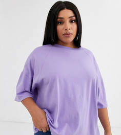 Фиолетовая oversize-футболка ASOS DESIGN Curve-Фиолетовый