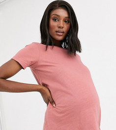 Бежевая футболка из органического хлопка с круглым вырезом ASOS DESIGN Maternity-Кремовый