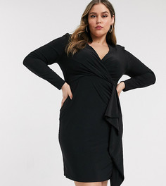 Черное платье с длинными рукавами New Look Curve-Черный
