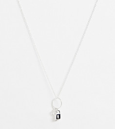 Серебряная цепочка с подвесками в виде замка и ключей ASOS DESIGN-Серебряный