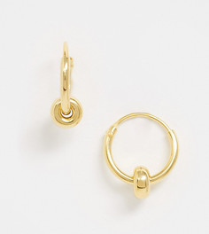 Серьги из позолоченного серебра с подвесками ASOS DESIGN-Золотой