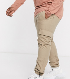 Светло-бежевые узкие брюки карго из ткани рипстоп ASOS DESIGN Plus-Бежевый
