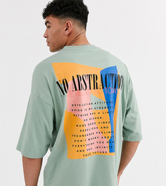 Oversize-футболка из органического хлопка с принтом ASOS DESIGN Tall-Зеленый