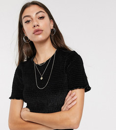 Бархатная футболка с короткими рукавами ASOS DESIGN Tall-Зеленый