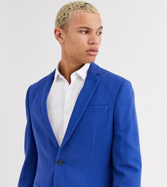 Синий фактурный пиджак приталенного кроя ASOS DESIGN Tall
