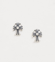 Серебряные серьги-гвоздики с крестиками ASOS DESIGN-Серебряный