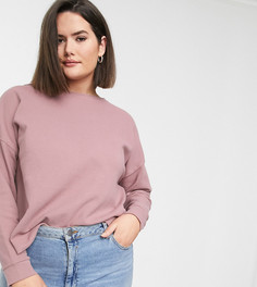 Oversize-свитшот с открытыми швами ASOS DESIGN Curve-Розовый