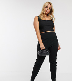 Брюки скинни с завышенной талией ASOS DESIGN Curve-Черный
