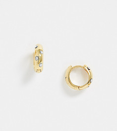 Серебряные позолоченные серьги-кольца со стразами ASOS DESIGN-Золотой
