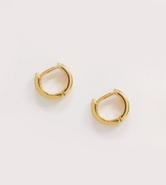 Серебряные позолоченные серьги-кольца 6 мм ASOS DESIGN-Золотой