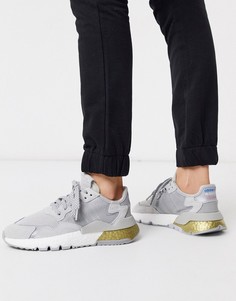 Кроссовки с серебристой и золотистой отделкой adidas Originals Nite Jogger-Мульти