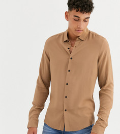 Светло-коричневая рубашка из вискозы классического кроя ASOS DESIGN Tall-Светло-коричневый