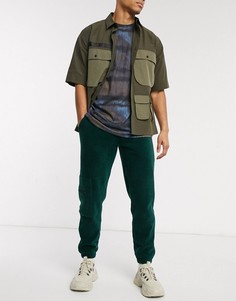 Темно-зеленые флисовые джоггеры карго ASOS DESIGN-Зеленый