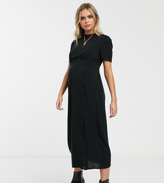Чайное платье миди с пуговицами ASOS DESIGN Maternity-Черный