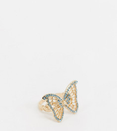 Кольцо с бабочкой ASOS DESIGN Curve-Золотой