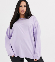Лавандовый oversize-лонгслив ASOS DESIGN Curve-Фиолетовый