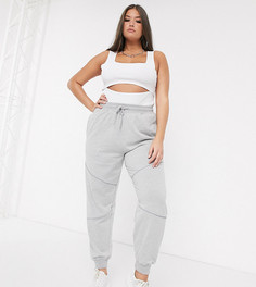 Серые джоггеры со светоотражающей отделкой Missguided Plus-Серый