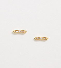 Серьги-гвоздики из позолоченного серебра с камнями ASOS DESIGN-Золотой