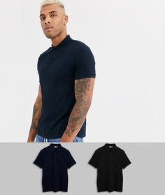 Поло из органического пике ASOS DESIGN - Набор из 2 шт. со скидкой-Мульти