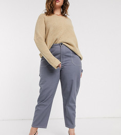 Прямые брюки ASOS DESIGN Curve-Серый