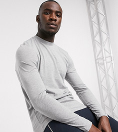 Серый меланжевый лонгслив с круглым вырезом ASOS DESIGN Tall