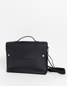 Черный портфель на кнопках ASOS DESIGN