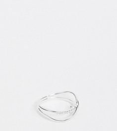 Серебряное кольцо с кристаллами ASOS DESIGN-Серебряный