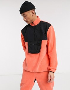 Свободная флисовая олимпийка кораллового цвета от комплекта ASOS DESIGN-Оранжевый