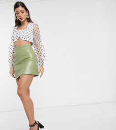 Оливковая мини-юбка из искусственной кожи Outrageous Fortune Tall-Зеленый