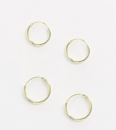 Эксклюзивный набор серег-колец из позолоченного серебра Kingsley Ryan-Золотой
