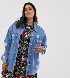 Синяя джинсовая oversize-куртка Missguided Plus-Синий