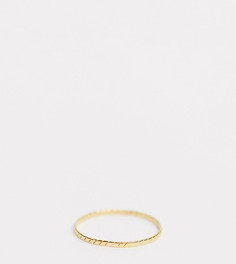 Серебряное позолоченное кольцо с гравировкой ASOS DESIGN-Золотой
