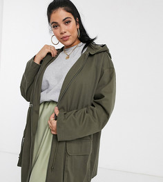 Легкая парка цвета хаки ASOS DESIGN Curve-Зеленый