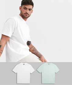 2 свободных футболки с круглым вырезом из органического хлопка ASOS DESIGN - Скидка-Мульти