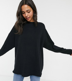 Черный фактурный oversize-свитшот ASOS DESIGN Tall