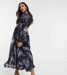 Платье макси с запахом и цветочным принтом ASOS DESIGN Maternity-Мульти