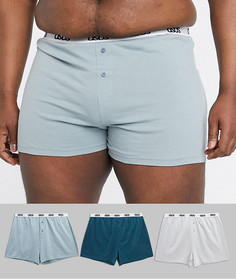 Набор из 3 однотонных боксеров с логотипом на поясе ASOS DESIGN plus-Мульти