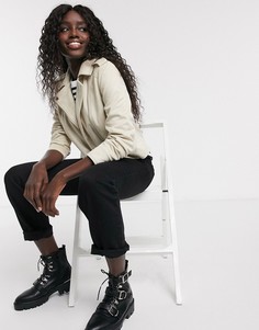 Светлая байкерская куртка из искусственной замши ASOS DESIGN-Бежевый