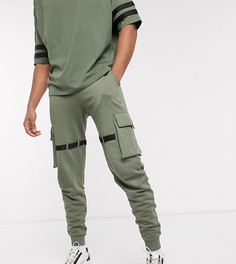 Джоггеры хаки в стиле милитари с контрастной отделкой от комплекта ASOS DESIGN Tall-Зеленый