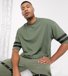 Oversized-футболка цвета хаки с контрастной отделкой от комплекта ASOS DESIGN Tall-Зеленый