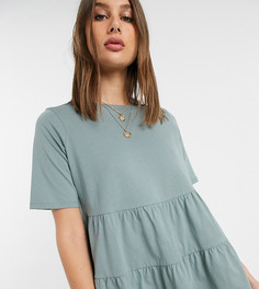 Свободный топ с короткими рукавами ASOS DESIGN Tall-Зеленый